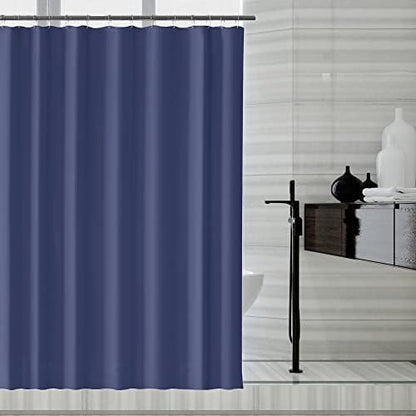 LLSCL Blue Fabric Shower Curtain Liner with Bottom Counterweight, Waterproof Hotel Quality, 72 x 72 Machine Washable