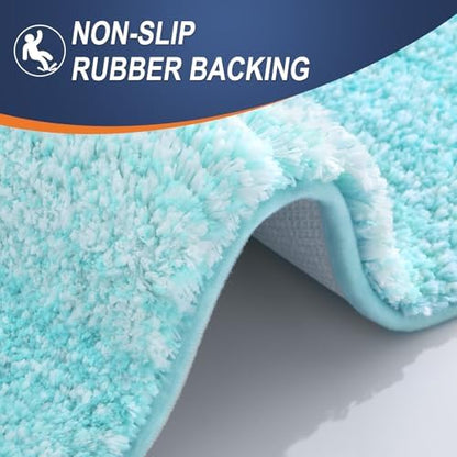 OLANLY Micorfiber Bathroom Rug Set 2 Piece, 30"x20"+U-Shaped 24"x20"
