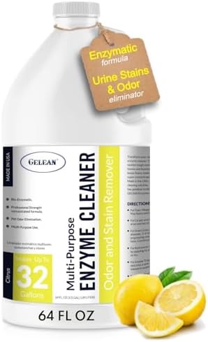 Multi-Purpose Probiotic Enzyme Citrus Cleaner, 1/2 Gallon (64 oz.) - Pet Stain and Odor Remover - Concentrated - Professional & Home Strength Drains, Floors, Bathrooms, Toilets Trash Can, Made in USA