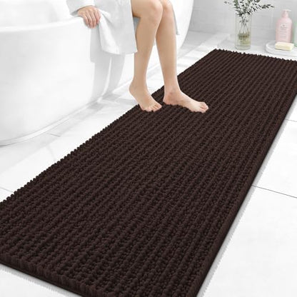 OLANLY Bathroom Runner Rugs 70x24, Thick Soft Absorbent Chenille Bath Rugs