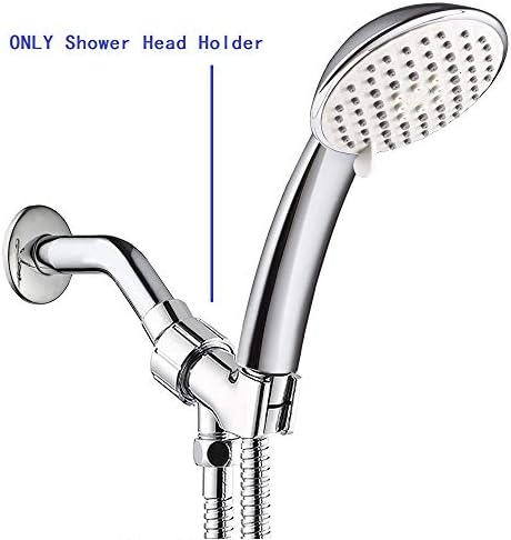 NearMoon Adjustable Shower Arm Mount- with Universal Wall Hook Bracket and Brass Pivot Ball, Shower Head Holder for Hand Held Showerheads (Chrome Finish)
