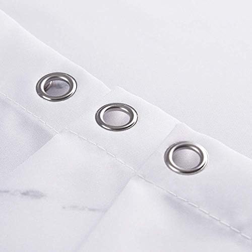 Marble Bathroom Shower Curtain,Grey and White Fabric Shower Curtain with Hooks,Unique 3D Printing,Decorative Bathroom Accessories,Water Proof,Reinforced Metal Grommets,Stall 54x78 Inches