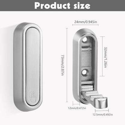 Folding Wall Hooks, 6 Pack, Silver, Zinc Alloy, Heavy Duty Coat Hooks