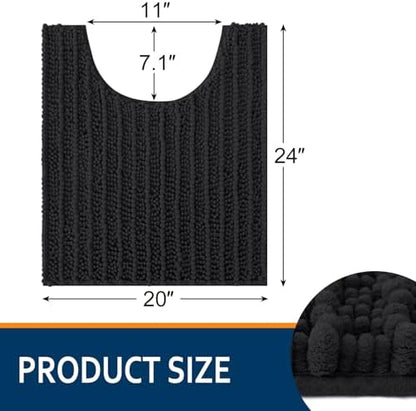 Smiry Bathroom Toilet Rugs U Shaped 24X20, Chenille Bath mats for Toilet