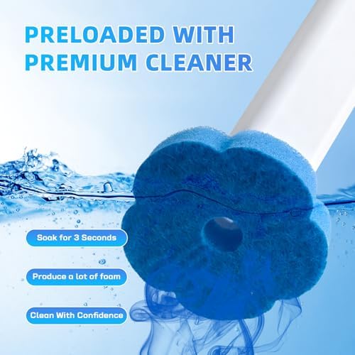 Disposable Toilet Brush with 48 Refills,Toilet Bowl Cleaner,Toilet Cleaning Supplies,Toilet Bowl Brush,Automatic lid-Opening and Closing Toilet Brush with Holder for Bathroom Deep Cleaning & Hygiene