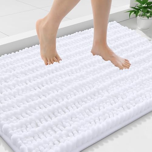 Smiry Bathroom Rugs 36X24, Extra Soft Rubber Backing Chenille Bath Mats