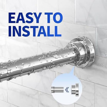 Mcrbeay Shower Curtain Rod, 1" Diameter Heavy Duty Tension Shower Rod