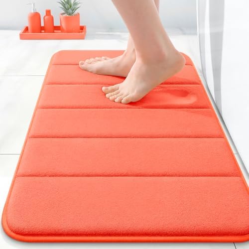 OLANLY Memory Foam Bath Mat 35x16, Super Soft and Absorbent Bathroom Rugs