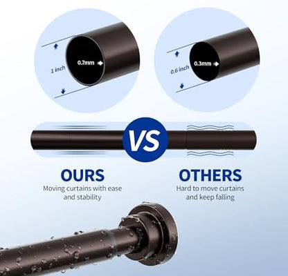 Mcrbeay Shower Curtain Rod, 1" Diameter Heavy Duty Tension Shower Rod