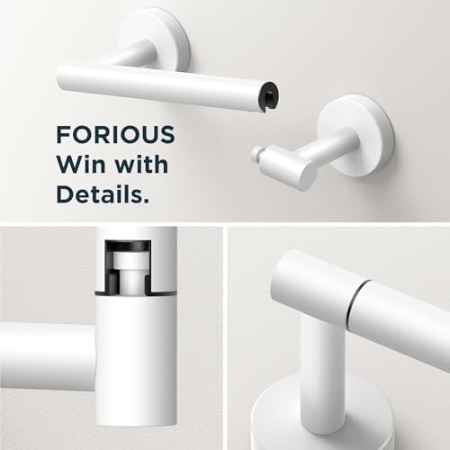 FORIOUS Toilet Paper Holder and Towel Ring Set, Bathroom Accessories Set