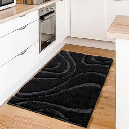 DEXDE Bathroom Rugs Non-Slip Mat for Bathroom Floor Tub Shower, 24x36 Black