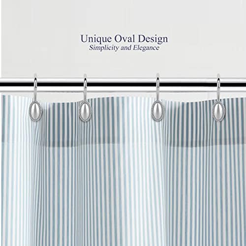 Chrome Shower Curtain Hooks, Anti-Rust Zinc Alloy Bathroom Rings