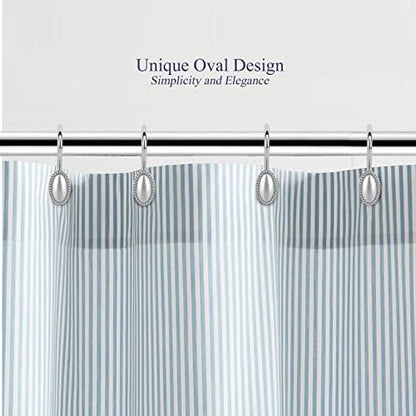 Chrome Shower Curtain Hooks, Anti-Rust Zinc Alloy Bathroom Rings