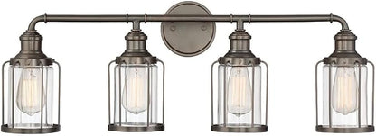 Designers Fountain Anson 4-Light Industrial Bathroom Vanity Light Fixture, 91304-SCB