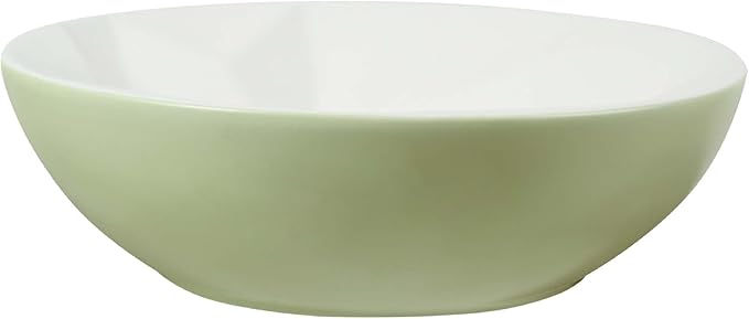 Fine Fixtures Bathroom Sink - 16 Inch Round Ceramic Vessel Sink, Modern Textured Interior Bowl Design, Perfect Sink for Bathroom Vanity, Sage Green Wash Basin