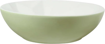 Fine Fixtures Bathroom Sink - 16 Inch Round Ceramic Vessel Sink, Modern Textured Interior Bowl Design, Perfect Sink for Bathroom Vanity, Sage Green Wash Basin