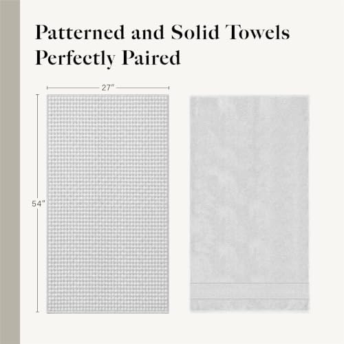 Modern Threads 6 Piece Bath Towel Set – Bathroom Towel Set with 2 Bath Towels, 2 Hand Towels & 2 Washcloths – 100% Cotton, Soft & Absorbent – Geometric (Charcoal)
