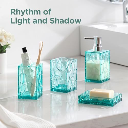 HBlife Bathroom Accessories Set, Acrylic Bathroom Counter Set of 4