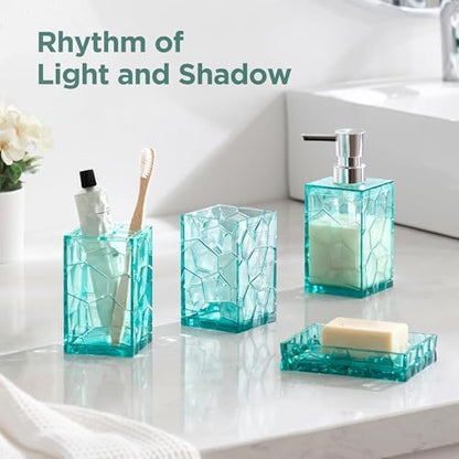HBlife Bathroom Accessories Set, Acrylic Bathroom Counter Set of 4