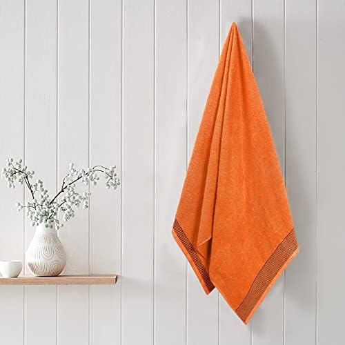 BELIZZI HOME Ultra Soft 2 Pack Oversized Cotton Bath Towels, 28x55 inches, Orange