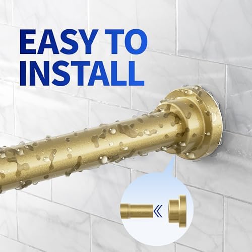Mcrbeay Shower Curtain Rod, 1" Diameter Heavy Duty Tension Shower Rod