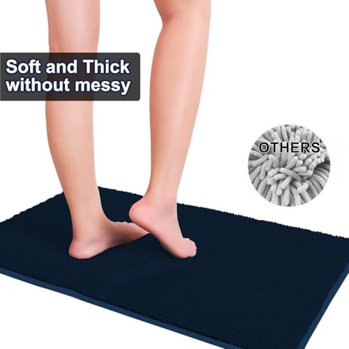 Urvoix Bathroom Rugs Sets 3 Piece, Non-Slip Chenille Bath Rug Set