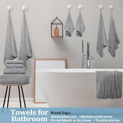 Mixweer 20 Pcs Bath Towel and Washcloths Set for Bathroom, Light Gray