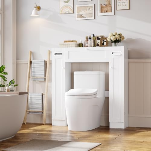 Keyluv Short Over the Toilet Storage Cabinet with Doors for Small Bathroom