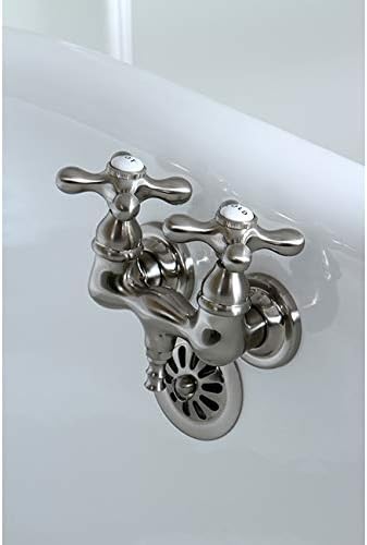 Kingston Brass CC37T8 Vintage Leg Tub Filler, Satin Nickel,3-3/8-Inch Center