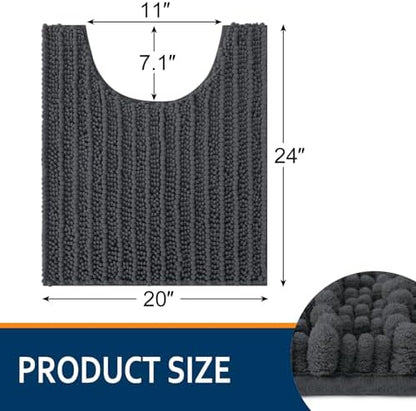 Smiry Bathroom Toilet Rugs U Shaped 24X20, Chenille Bath mats for Toilet