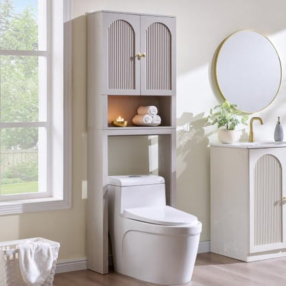 72" Over The Toilet Storage Cabinet, Bathroom Storage Cabinet, Light Grey