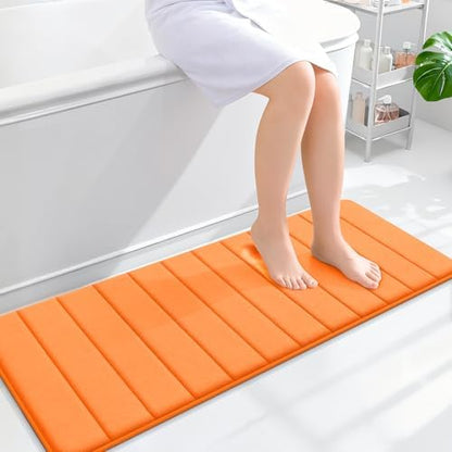 OLANLY Memory Foam Long Bathroom Rugs Runner 47x17, Super Soft Absorbent