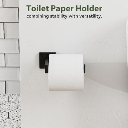 10-Pieces Matte Black Bathroom Accessories, 24 Inch Bathroom Hardware Set