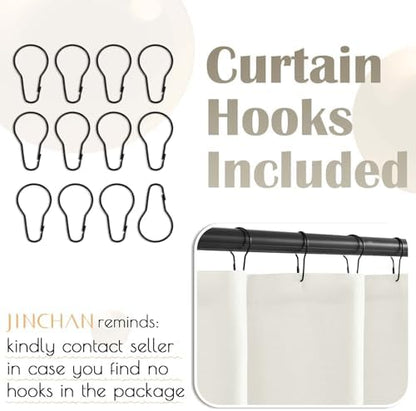 jinchan Ombre Wood Taupe Shower Curtain for Bathroom 70x60 Inch 12 Hooks
