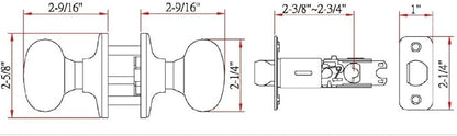 Design House 753301 Cambridge 2-Way Adjustable Passage Door Knob, Satin Nickel