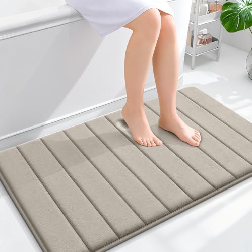 OLANLY Memory Foam Large Bath Mat 40x24, Super Soft Absorbent Bathroom Rugs