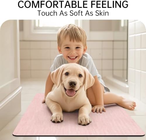 Mecko Bath Mat Ultra Thin Pink, 24"x36"