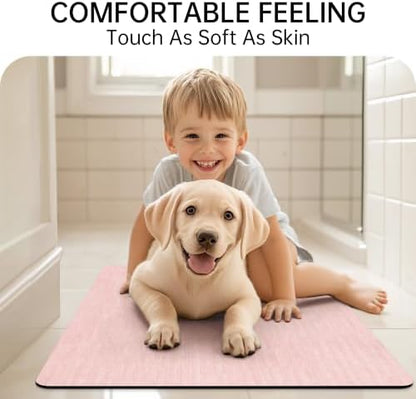 Mecko Bath Mat Ultra Thin Pink, 24"x36"