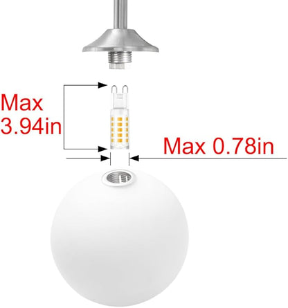 Modern Brushed Nickel 2-Lights Bathroom Vanity Lights, Bathroom Lighting Fixtures Over Mirror with Milk White Globe Glass Shade, Elagant Wall Sconces for Dressing Table Bedroom Living Room