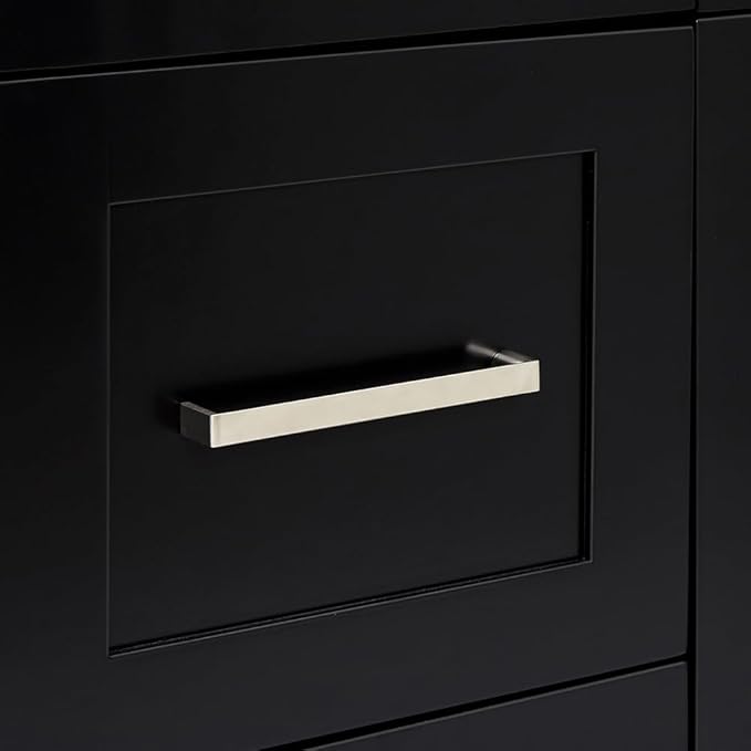 ARIEL Hamlet 60-inch Bathroom Vanity with Sink,Solid Wood, 1.5-inch Italian Carrara Marble Countertop, Double Rectangular Porcelain Sink, 4 Soft Closing Doors, 3 Dovetail Drawers, Black