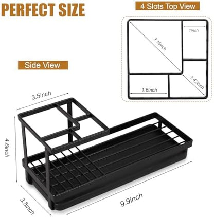 Toothbrush Holders Toothpaste Organizer Bathroom Accessories, Matte Black
