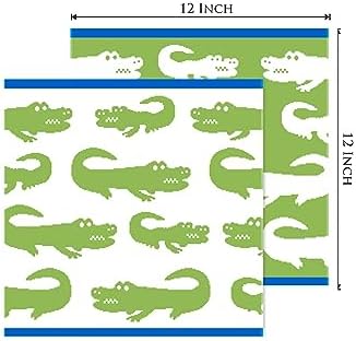 ORIGINAL KIDS Wash Cloth - 100% Cotton Set of 12 Washcloths - Green Blue