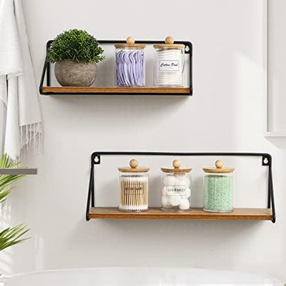 6-Pack Bamboo Qtip Holders - Bathroom Storage for Cotton Balls, Swabs, Pads, Floss