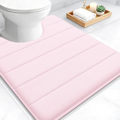OLANLY Memory Foam Toilet Rugs U Shaped 24x20, Super Soft and Absorbent