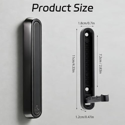 4.33 in Extended Folding Coat Hooks, 2 Pack Black Wall Hooks, Zinc Alloy