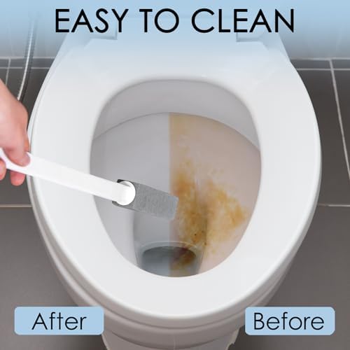 12 Pack Pumice Stone Toilet Bowl Cleaner with Extra Long Handle, Pumice Stone for Toilet Cleaning Toilet Stain Remover Heavy Duty Pumice Toilet Scrubber Brush Removes Hard Water Stains Limescale