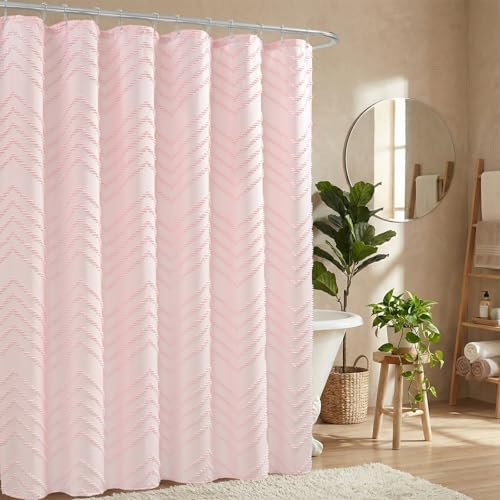 Pink Boho Fabric Shower Curtain 72 x 78 Inches