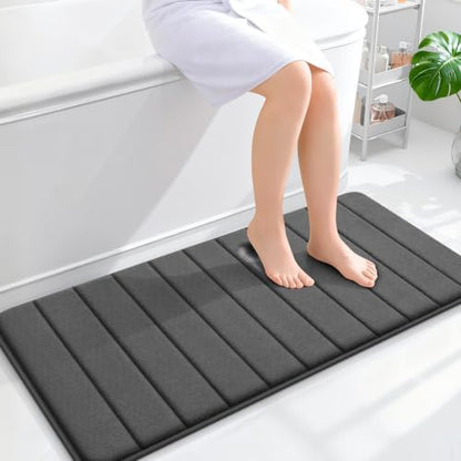 OLANLY Memory Foam Long Bathroom Rugs Runner 44x20, Super Soft Absorbent