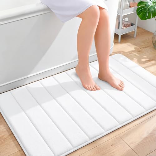 OLANLY Memory Foam Large Bath Mat 40x24, Super Soft Absorbent Bathroom Rugs