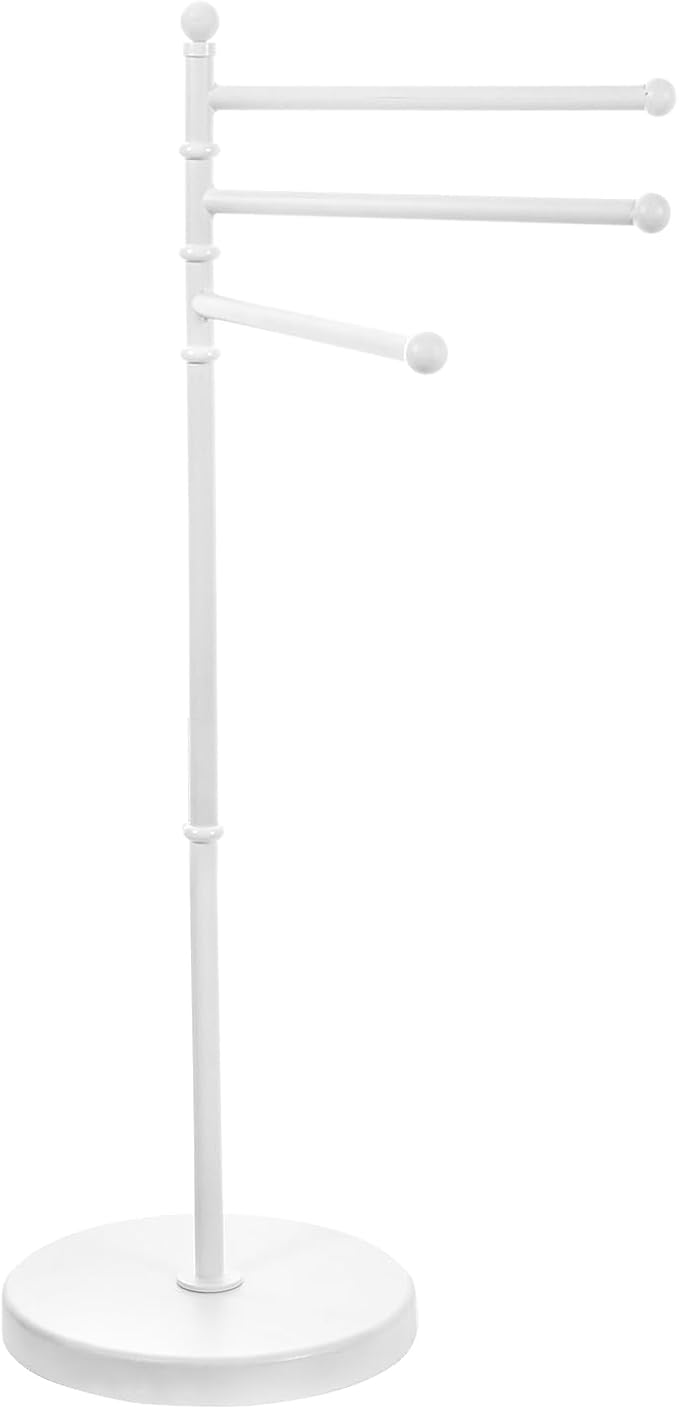 MyGift 40 Inch Freestanding Towel Rack, 3 Swivel Bar Bathroom Drying Stand | Three rotating bars provide convenient towel drying and storage for bathrooms, pools, spas, and hot tub areas